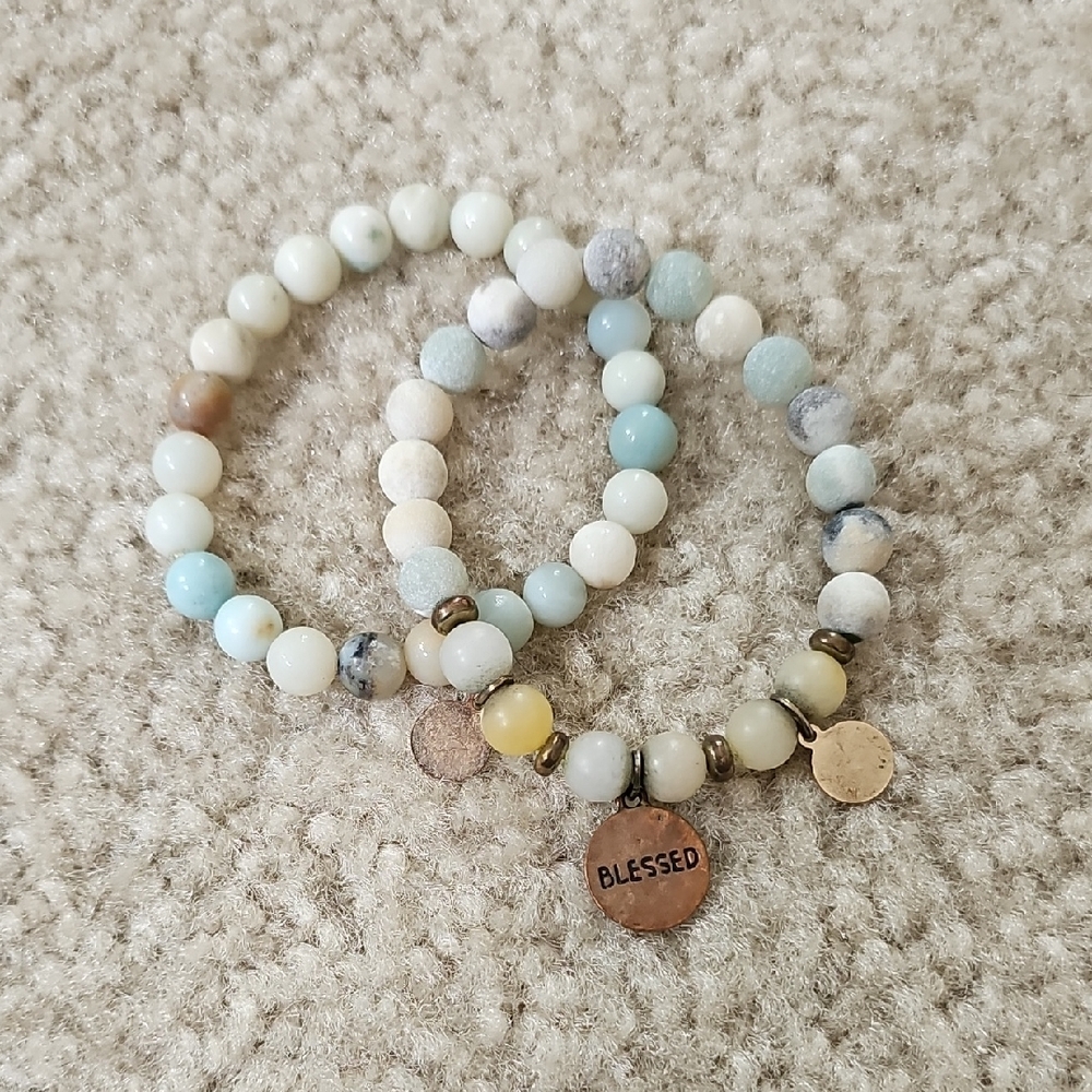 Beaded Bracelet Set with Charms